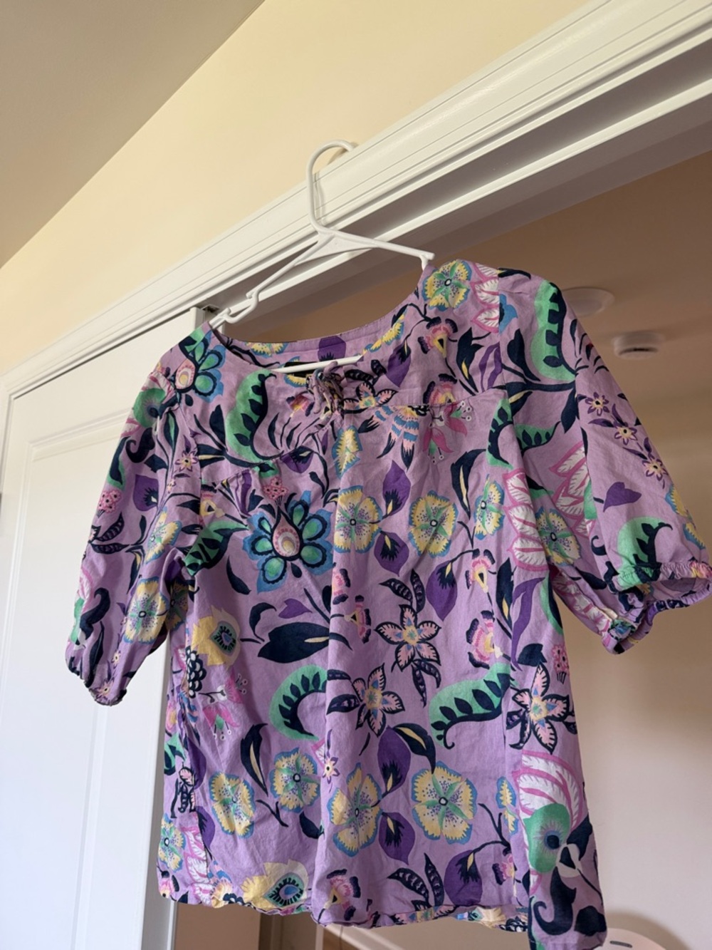 Talbots 100% cotton Lavender Floral Blouse